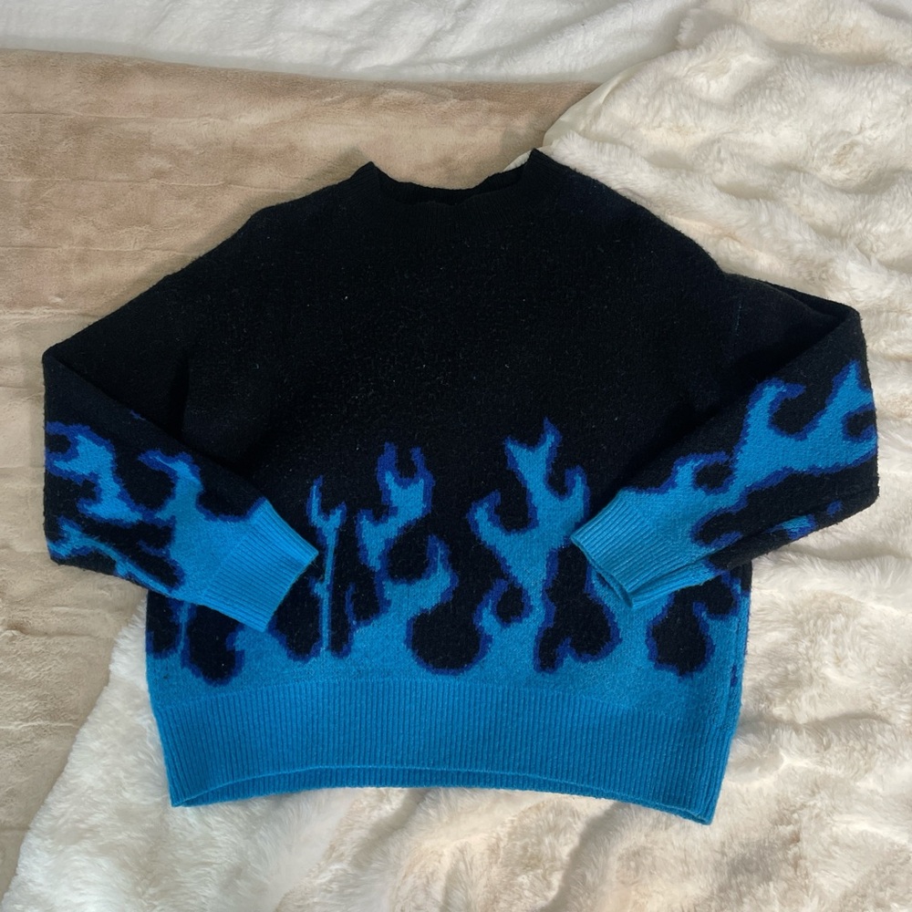 Black and Blue flame sweatshirt